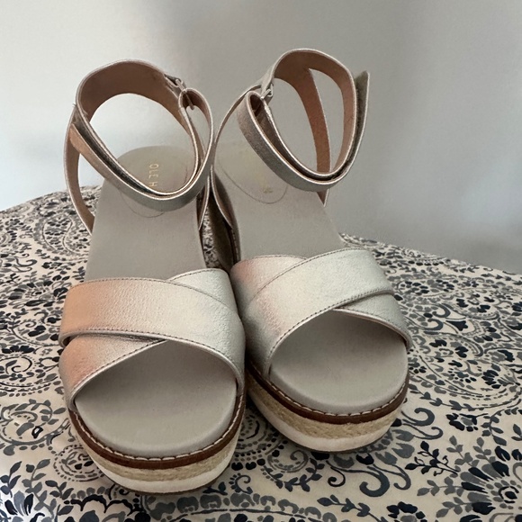 Womens Cole Haan Cloudfeel Espadrille Wedge, Silver. W23407 - Picture 2 of 5